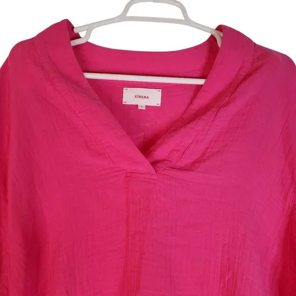 Xirena Avery 100% Cotton Gauze Muslin Top Hot Pink Size‎ M - Picture 3 of 13